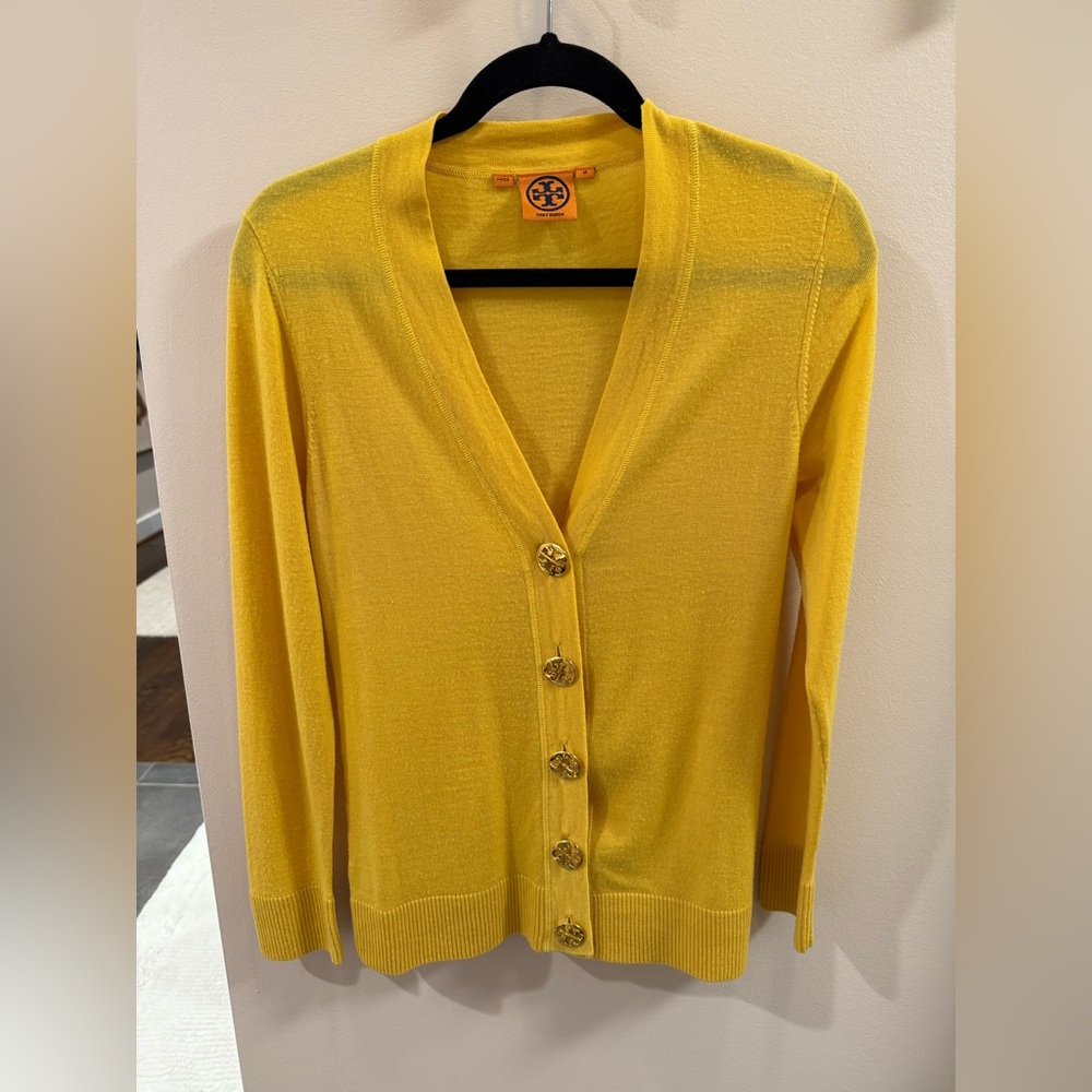 Tory Burch Sunny Yellow Cardigan - size, medium